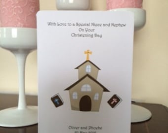 Personalised Christening Card - Personalized Christening Card - Christening Card, Twins Christening, Christening, Baptism, Godchild