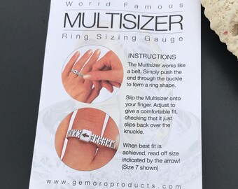Multisizer Ring Sizing Gauge, Whole and Half US Ring Sizes 1-17, Reusable Tool to Meaure Finger