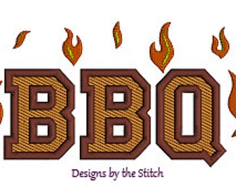BBQ Grilling Grill Chef Cook Food INSTANT DOWNLOAD Embroidery Design Pattern 3 hoop sizes