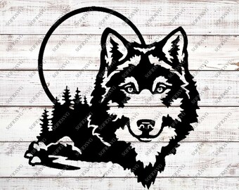 Wolf Svg Files - Wolf Silhouette - Animal Svg - Wolf Png - Clipart - Svg Original Design - Svg For Cricut - Svg For Silhouette - Dxf - EPS
