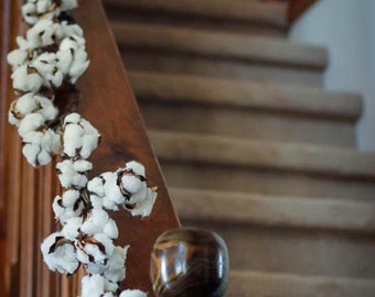 Cotton Boll Garland, Cotton Mantle Garland, Faux Cotton, Cotton Wedding Garland, Wedding Decoration, Country Home Decor