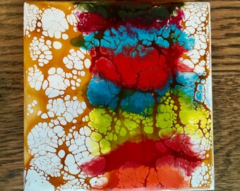 original encaustic painting-rainbow