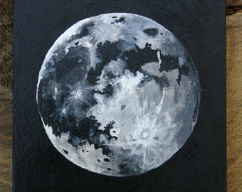 Full Moon-Original acrylic painting on MDF