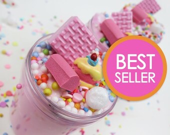 Strawberry Birthday Cake Slime with Charm (Scented) - SLIME