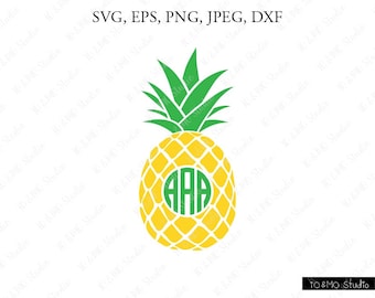 Pineapple Monogram SVG,Pineapple SVG, Pineapple Clipart, SVG Files, Cricut, Silhouette Cut Files