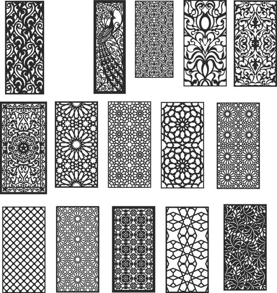 DXF CDR File For CNC Plasma Laser Cut 16 Doors all design