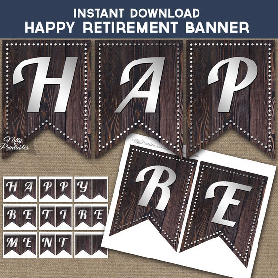 happy retirement banner printable