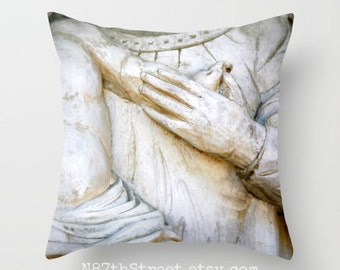 MOTHER & CHILD 16x16" Pillow Cover. Photo Art, TMCdesigns. Love. Tenderness. Architectural Statue. Home Decor. Nursery. Children. Nursery.