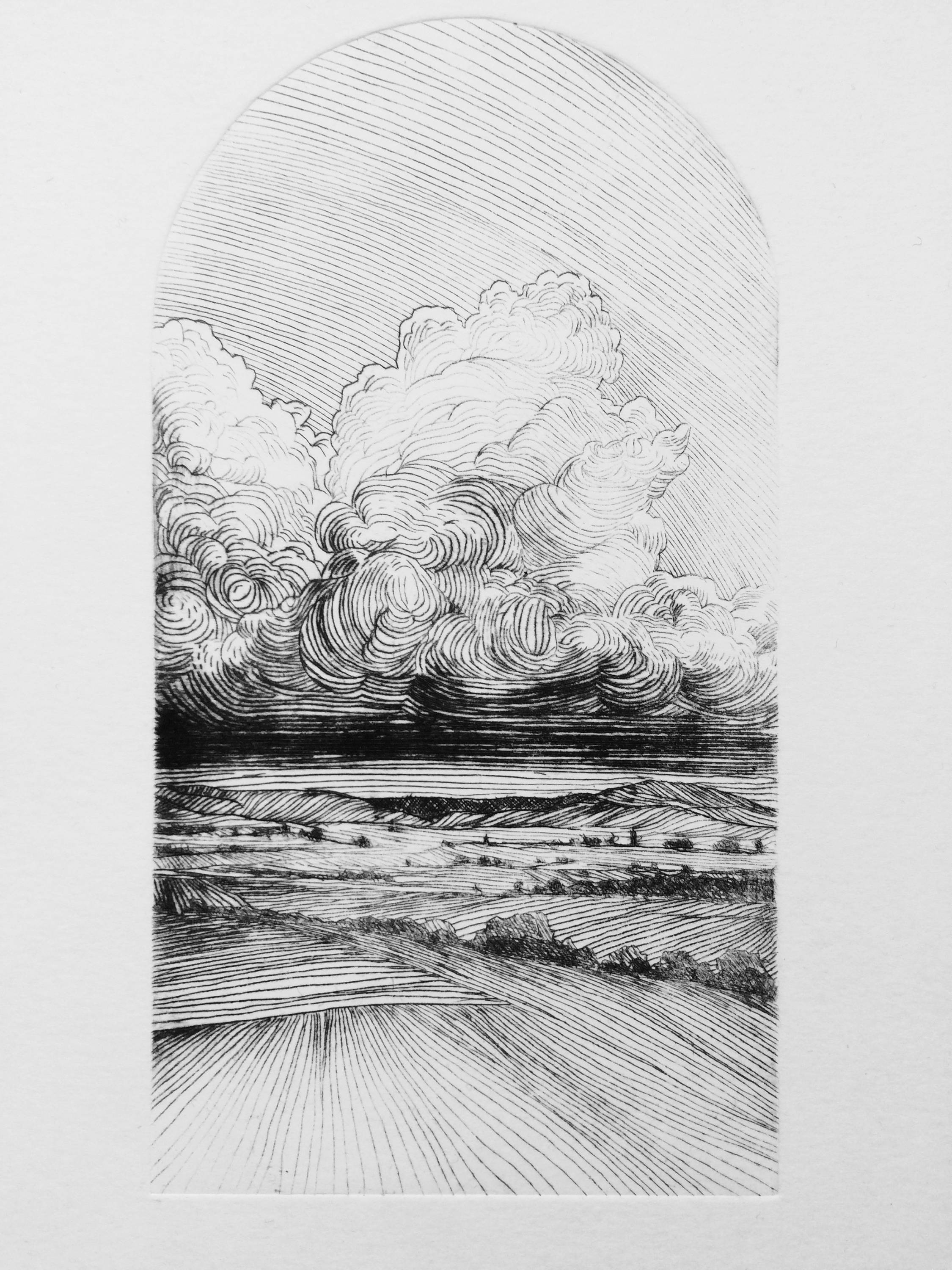 Intaglio Landscape Original etching Original landscape