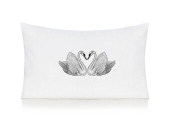 Swans pillow case, cushion, bedding, pillow cover
