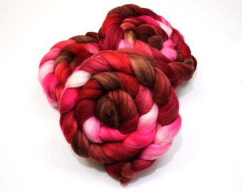 Merino Wool/ Superwash Merino/ Silk (40/40/20) Roving (Combed Top) - Hand Painted Roving for Spinning