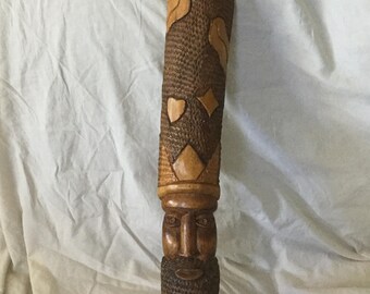 Vintage Totem Pole Carved Wood Wall Hanging