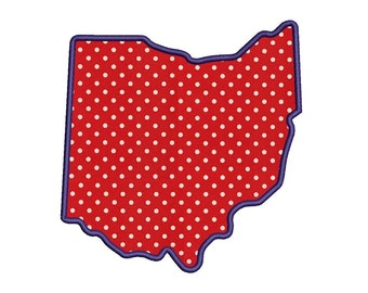Ohio Appliqué Machine Embroidery Digitized State Design Pattern