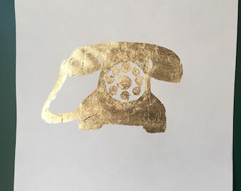 Gold leaf rotary phone