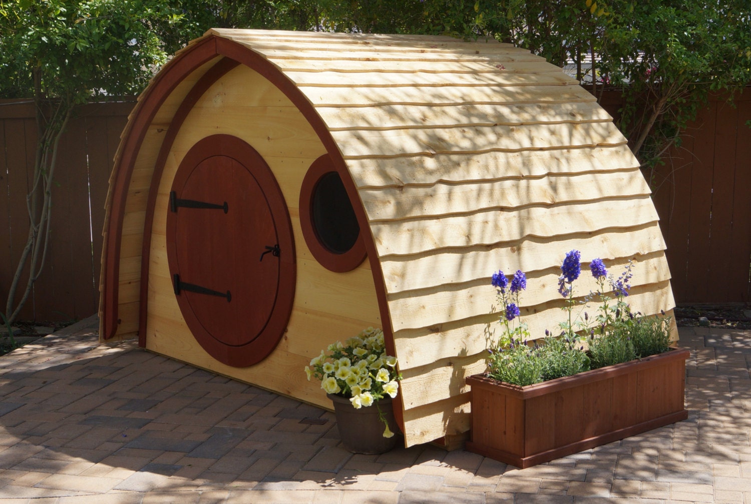 Hobbit Hole Playhouse Kit: outdoor wooden kids playhouse with