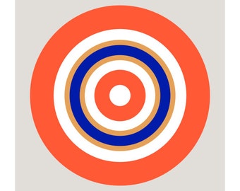 Around in Circles No. 6, Original Art Print, Geometric, Abstract, Target