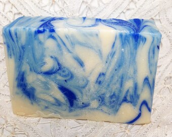 Goat Milk Soap Blueberry Cold Process Hand made Handmade coconut oil, olive oil, cocoa butter, Moeggenborg Sugar Bush