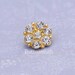5 to 20 Pieces of Crystal Rhinestone Buttons "Isabel" (15mm) RS-013 in gold finish - Perfect for wedding dresses hair pins embellishments
