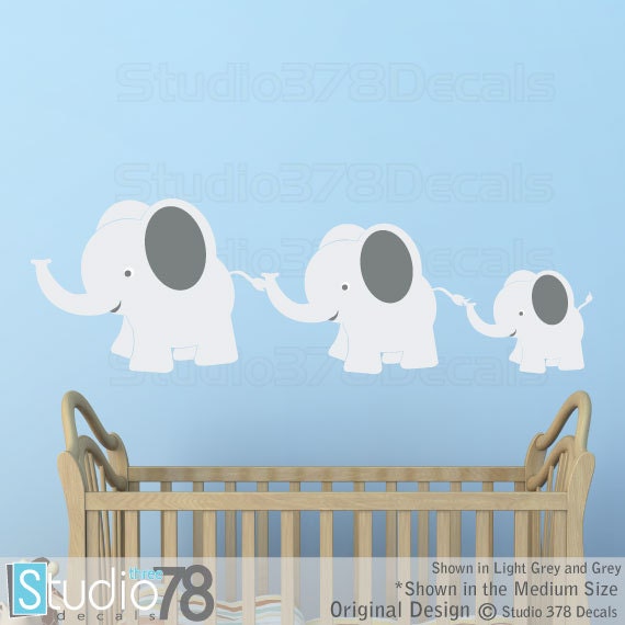 Elephant Wall Decal Elephant Family Decal Elephants Decal