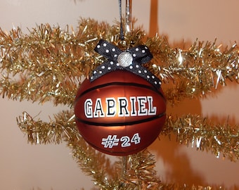 Personalized Basketball Glass Ornament
