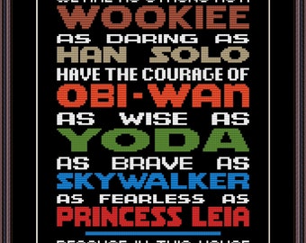 Star Wars Funny Cross Stitch PDF Pattern - In This House The Force is Strong With Us