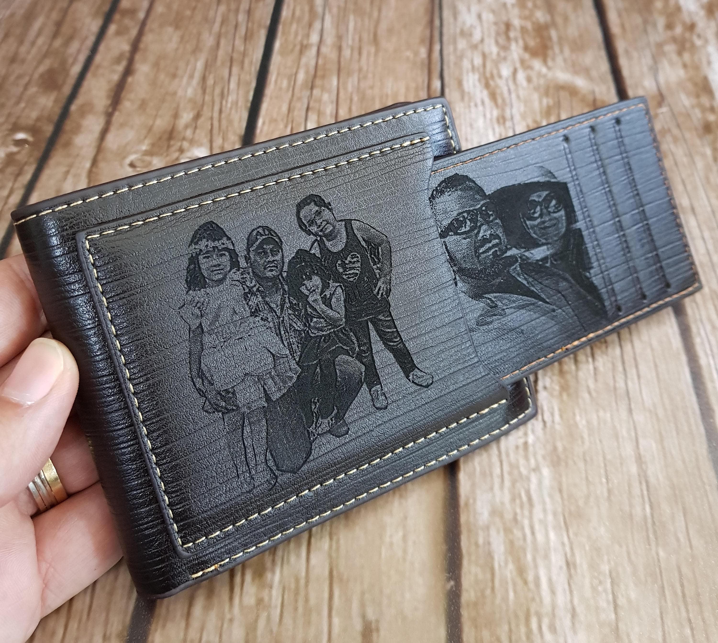 Mens Wallet Personalized Wallet Engraved Mens Wallet