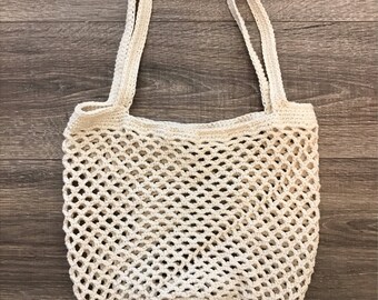 Cotton Crochet Market Bag, Crochet Beach Bag, Tote Bag, Crochet Tote Bag, Mesh Market Bag, Mesh Beach Bag, Summer Beach Bag, Farmers Market