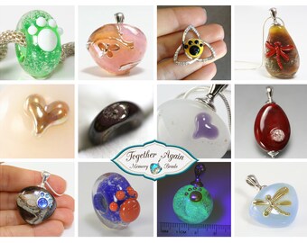 Add a Paw print, Dragonfly, Butterfly, Heart or Dew Drop to the surface of your custom memory bead. Please purchase a memory bead too.