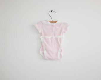 Vintage Pink Stripe Onesie