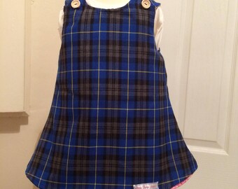 Tartan reversible pinafore