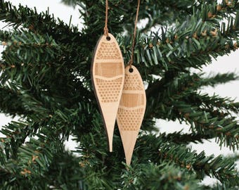 Snowshoes Ornament | Wood Ornament | Holiday Decoration | Holiday Ornament | Christmas Ornament | Home Decor | Snowshoes | Made in Maine