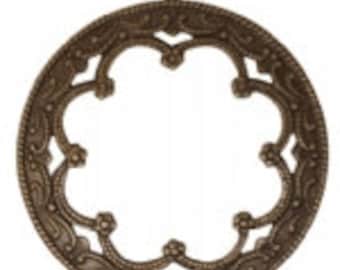 Vintaj 35mm Framed Scrollwork - Natural Brass