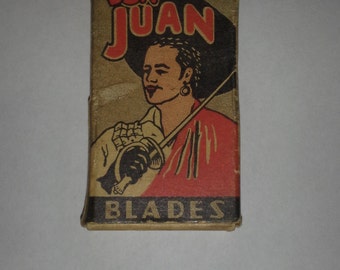 Vintage Unused Box of 1940s Don Juan Razor Blades
