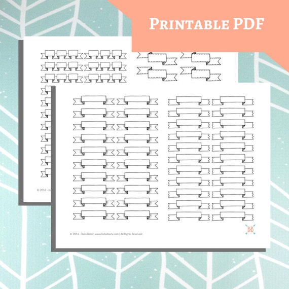 PRINTABLE Blank Banner Stickers