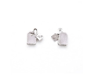 Set of 5 silver tea (C05) tea bag charms