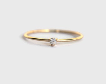 tiny diamond ring, diamond promise ring, 14k diamond ring, diamond stacking ring, dainty diamond ring, diamond engagement ring