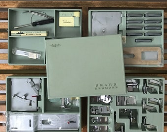 Sears Kenmore Sewing Accessories Kit / Kenmore Sewing Machine Feet / Kenmore Sewing Machine Monogrammer / Kenmore Buttonholer / Sears Sewing
