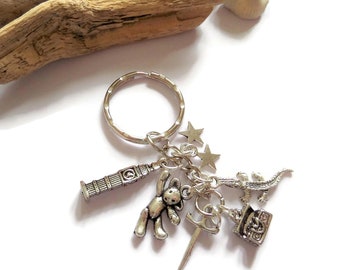 Peter Pan gift, Peter Pan keyring, charm keyring, neverland gift, peter and wendy, pirates keyring, littlecharmco, fan gift, fandom keyring