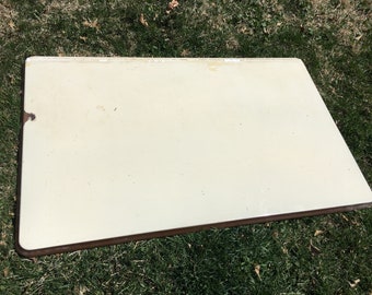 Vintage Porcelain Enamel Table Top For repurpose or Assemblage