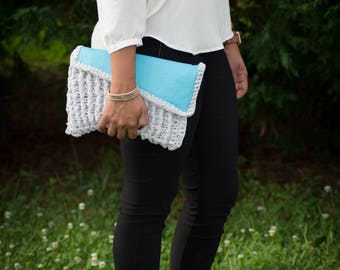 Leather Foldover Handbag