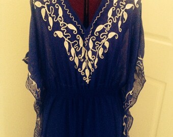 Vintage Chiffon Caftan Dress Loungewear