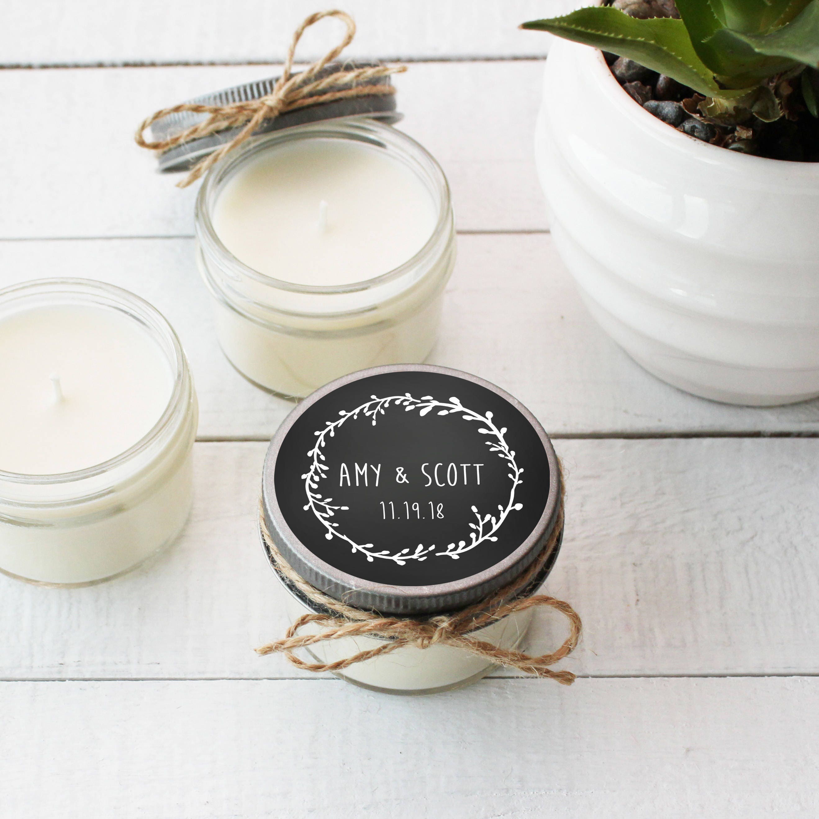 Set of 12 4 oz Soy Candle Wedding Favors Wedding Favor