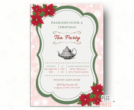 christmas tea invitation