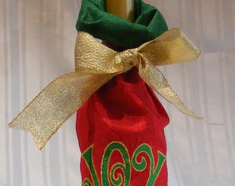 Red Joy, Embroidered Wine bag