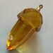 1 Rare Vintage Antique Victorian Golden Amber Acorn Pendant Bead 36x16
