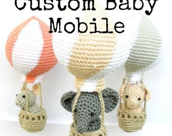 Personalized mobile, custom mobile, hot air balloon mobile, nursery mobile, custom nursery