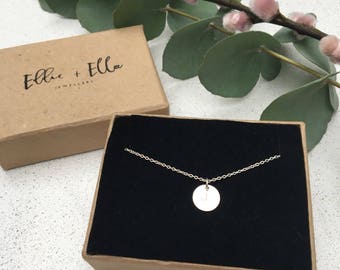 Handstamped Sterling Silver Initial necklace