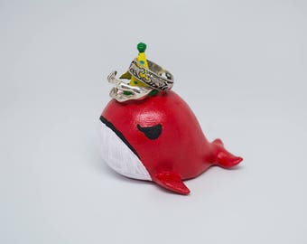 Painted 3D Printed Party Whale Ring Holder