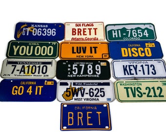 Vintage Mini License Plate Lot - 13 - 1970's and 1980's Mini License Plates, Lot of Mini License Plates