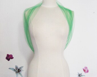 Shoulder wrap bolero shawl in green, available in 37 colors tulle!